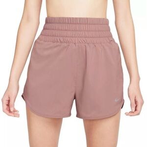 NIKE Dri-Fit One Ultra High-Waisted 3” Lined Shorts Womens S Smokey Mauve Pink